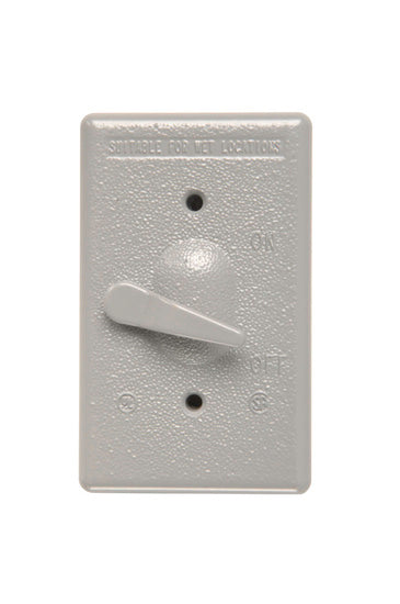 Legrand CA1-GL | Pass and Seymour | Cast Weatherproof Toggle Switch Cover with Actuating Lever, Gray