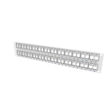 Legrand SPKFBU48-W | TechChoice - 48-Port - Front-Loading Keystone Panel with Removable Bezels - Label/Icon Field - Flat - 1RU - White