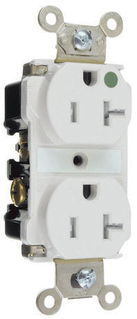 Legrand TR63-HW | Pass and Seymour | Tamper-Resistant Hospital Grade Receptacles, Back & Side Wire, 20A, 125V, White