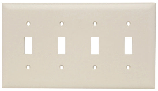 Legrand TP4-LA | Pass and Seymour | Toggle Switch Openings, Four Gang, Light Almond