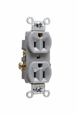 Legrand CR15-GRY | Pass and Seymour | Commercial Spec Grade Receptacle, Side Wire, 15A, 125V, Gray