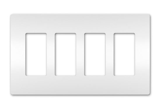 Legrand RWP264W | Radiant Collection | Radiant Four-Gang Screwless Wall Plate, White
