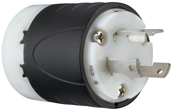 Legrand L630-P | Pass and Seymour | 30 Amp NEMA L630 Plug - Black Back, White Front Body