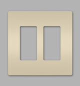 Legrand RWP262LA | Radiant Collection | Radiant Two-Gang Screwless Wall Plate, Light Almond