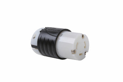 Legrand L530-C | Pass and Seymour | 30 Amp NEMA L530 Connector - Black Back, White Front Body