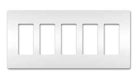 Legrand RWP265W | Radiant Collection | Radiant Five-Gang Screwless Wall Plate, White