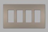 Legrand RWP264NI | Radiant Collection | Radiant Four-Gang Screwless Wall Plate, Nickel