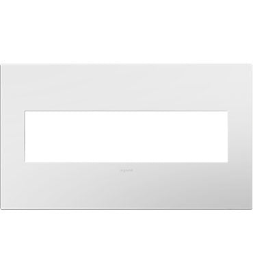 Legrand AWP4GWHW4 | Adorne Collection | Adorne Gloss White-on-White 4-Gang Screwless Wall Plate