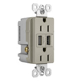 Legrand TM826USBNICC6 | Radiant Collection | Radiant 15A Tamper-Resistant USB Outlet, Nickel