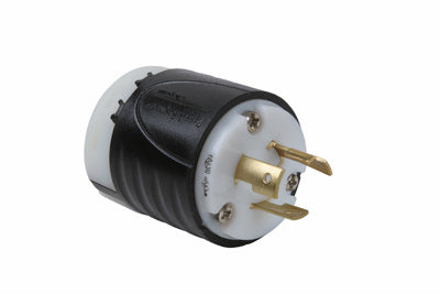 Legrand L620-P | Pass and Seymour | 20 Amp NEMA Plug L620 - Black Back, White Front Body