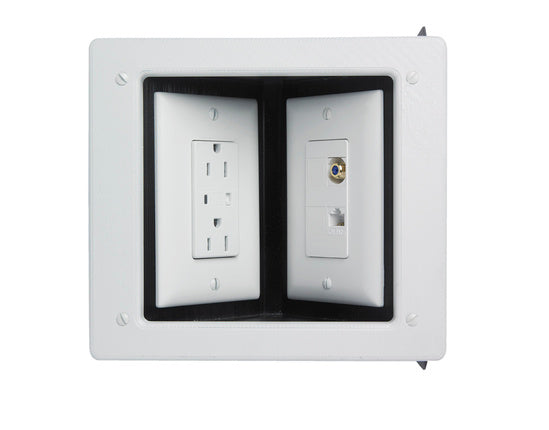 Legrand TV2MW | Pass and Seymour | Two-Gang Commercial Metal Recessed TV Box, White