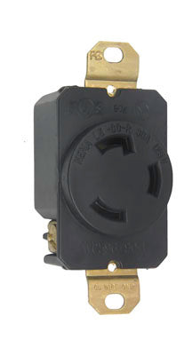 Legrand L530-R | Pass and Seymour | 30 Amp NEMA L530 Single Receptacle, Black