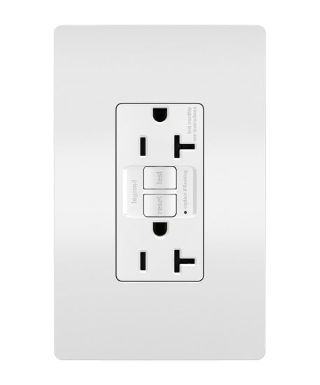 Legrand 2097W | Radiant Collection | Radiant Spec-Grade 20A Self-Test GFCI Receptacle, White