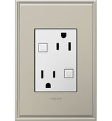 Legrand AGFTR2153W4 | Adorne Collection | Adorne 15A Tamper-Resistant Self-Test GFCI Outlet - Plus-Size, White