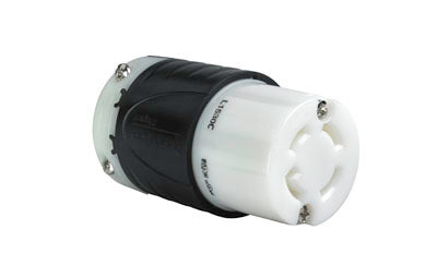 Legrand L1530-C | Pass and Seymour | 30 Amp NEMA L1530 Connector - Black Back, White Front Body