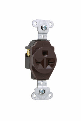 Legrand 5851 | Pass and Seymour | Heavy-Duty Spec Grade Single Receptacles, Side Wire, 20A, 250V, Brown