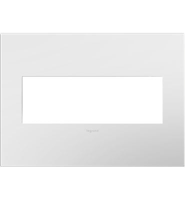 Legrand AWP3GWHW4 | Adorne Collection | Gloss White-on-White 3-Gang Wall Plate