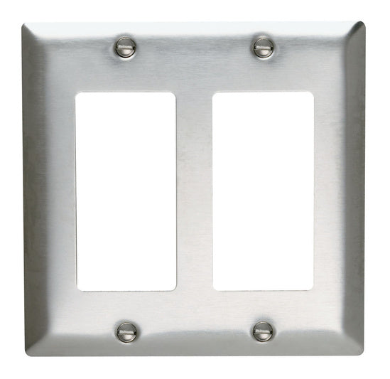 Legrand SS262 | Pass and Seymour | Decorator Openings, Two Gang, 302/304 Stainless Steel