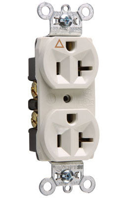 Legrand IG5362-W | Pass and Seymour | Isolated Ground Heavy-Duty Spec Grade Receptacles, Back & Side Wire, 20A, 125V, White