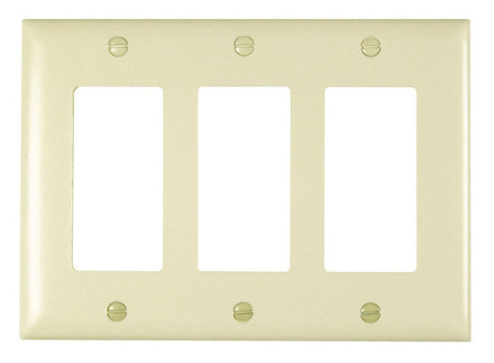 Legrand TP263LA | Pass and Seymour | Decorator Openings, Three Gang, Light Almond