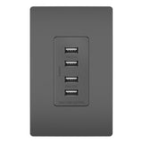 Legrand TM8USB4BKCC6 | Radiant Collection | Radiant Quad USB Charger, Black