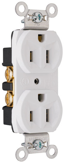 Legrand CRB5262-W | Pass and Seymour | Construction Spec Grade Receptacles, Back & Side Wire, 15A, 125V, White