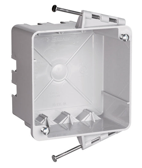 Legrand S4435RAC | Pass and Seymour | 4" Square Box with Threaded Mounting Holes, Gray