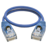 Tripp-Lite N001-S01-BL | Cat5e 350 MHz Snagless Molded Slim (UTP) Ethernet Cable (RJ45 M/M) - Blue, 1 ft. (0.31 m)