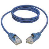 Tripp-Lite N001-S03-BL | Cat5e 350 MHz Snagless Molded Slim (UTP) Ethernet Cable (RJ45 M/M) - Blue, 3 ft. (0.91 m)