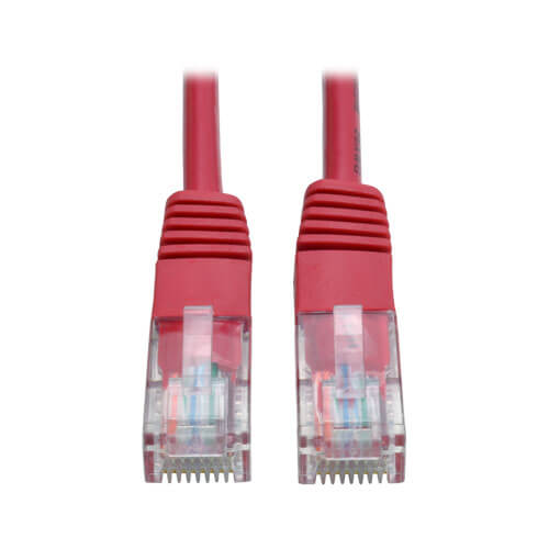 Tripp-Lite N002-001-RD | Cat5e 350 MHz Molded (UTP) Ethernet Cable (RJ45 M/M) - Red, 1 ft. (0.31 m)