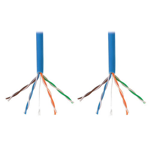 Tripp-Lite N022-01K-BL | Cat5e 350 MHz Solid-Core (UTP) PVC Bulk Ethernet Cable - Blue, 1000 ft. (304.8 m), TAA