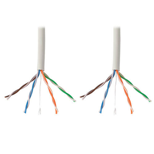 Tripp-Lite N022-01K-WH | Cat5e 350 MHz Solid-Core (UTP) PVC Bulk Ethernet Cable - White, 1000 ft. (304.8 m), TAA