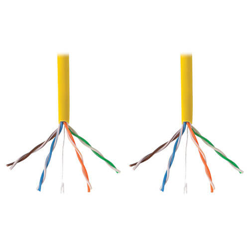 Tripp-Lite N022-01K-YW | Cat5e 350 MHz Solid-Core (UTP) PVC Bulk Ethernet Cable - Yellow, 1000 ft. (304.8 m), TAA