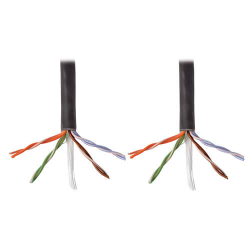 Tripp-Lite N024-01K-BK | Cat5e 350 MHz Solid-Core Plenum-Rated (UTP) PVC Bulk Ethernet Cable - Black, 1000 ft. (304.8 m)