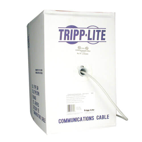Tripp-Lite N028-01K-GY | Cat5e 350 MHz Solid-Core Outdoor-Rated (UTP) PVC Bulk Ethernet Cable - Gray, 1000 ft. (304.8 m)
