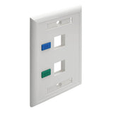 Tripp-Lite N042-001-WH | 2-Port Keystone Faceplate, Single Gang, ID Labels, White, TAA