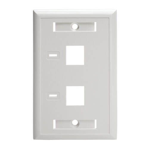 Tripp-Lite N042-001-WH | 2-Port Keystone Faceplate, Single Gang, ID Labels, White, TAA