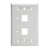 Tripp-Lite N042-001-WH | 2-Port Keystone Faceplate, Single Gang, ID Labels, White, TAA