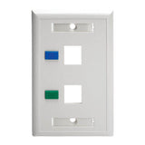 Tripp-Lite N042-001-WH | 2-Port Keystone Faceplate, Single Gang, ID Labels, White, TAA