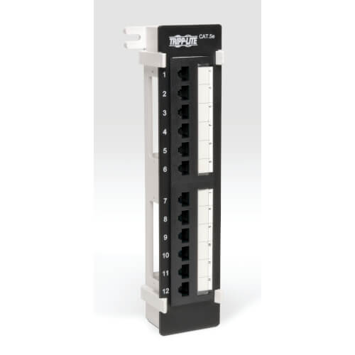 Tripp-Lite N050-012 | 12-Port Wall-Mount Cat5e Patch Panel, 568B, RJ45 Ethernet, TAA