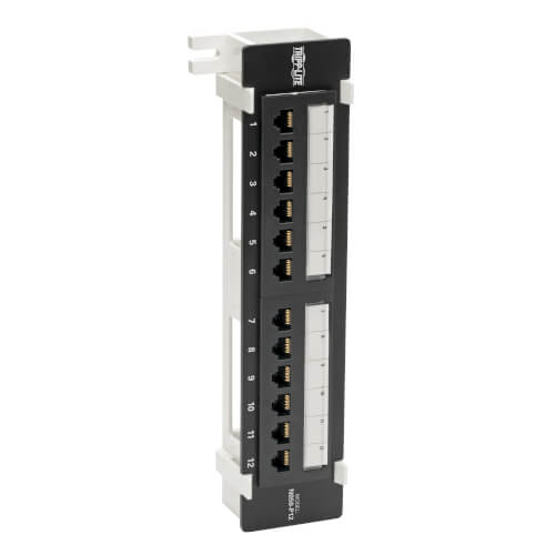 Tripp-Lite N050-P12 | Cat5e Wall-Mount 12-Port Patch Panel - PoE+ Compliant, 110/Krone, 568A/B, RJ45 Ethernet, TAA