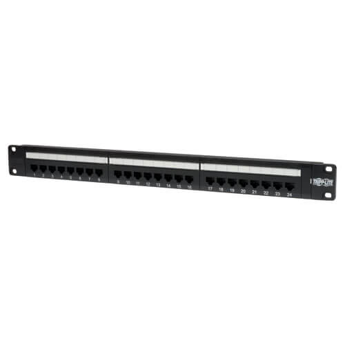 Tripp-Lite N052-024 | 24-Port 1U Rack-Mount Cat5e 110 Patch Panel, 568B, RJ45 Ethernet, TAA