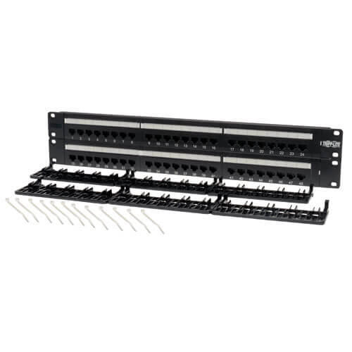 Tripp-Lite N052-048 | 48-Port 2U Rack-Mount Cat5e 110 Patch Panel, 568B, RJ45 Ethernet, TAA