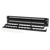 Tripp-Lite N052-048 | 48-Port 2U Rack-Mount Cat5e 110 Patch Panel, 568B, RJ45 Ethernet, TAA