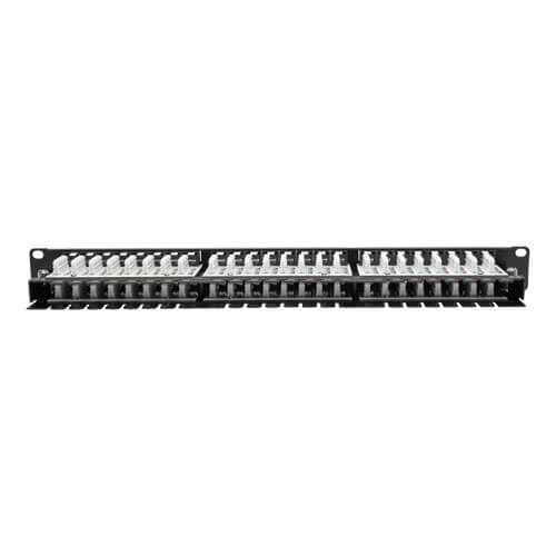 Tripp-Lite N052-048-1U | 48-Port 1U Rack-Mount High-Density UTP 110-Type Patch Panel, RJ45 Ethernet, 568B, Cat5/5e, TAA