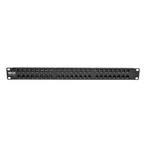 Tripp-Lite N052-048-1U | 48-Port 1U Rack-Mount High-Density UTP 110-Type Patch Panel, RJ45 Ethernet, 568B, Cat5/5e, TAA