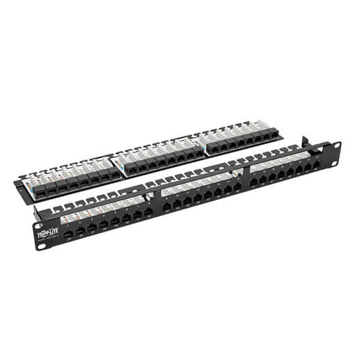 Tripp-Lite N052-048-1U | 48-Port 1U Rack-Mount High-Density UTP 110-Type Patch Panel, RJ45 Ethernet, 568B, Cat5/5e, TAA