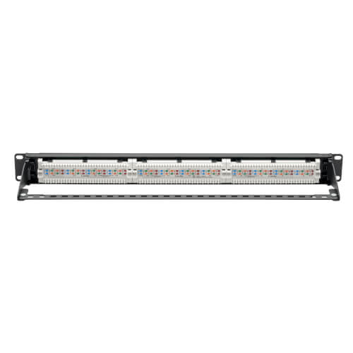 Tripp-Lite N052-P24 | Cat5e 24-Port Patch Panel - PoE+ Compliant, 110/Krone, 568A/B, RJ45 Ethernet, 1U Rack-Mount, TAA