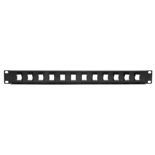 Tripp-Lite N062-012-KJ | 12-Port 1U Rack-Mount Unshielded Blank Keystone/Multimedia Patch Panel, RJ45 Ethernet, USB, HDMI, Cat5e/6