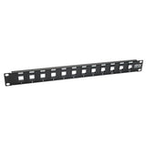 Tripp-Lite N062-012-KJ | 12-Port 1U Rack-Mount Unshielded Blank Keystone/Multimedia Patch Panel, RJ45 Ethernet, USB, HDMI, Cat5e/6
